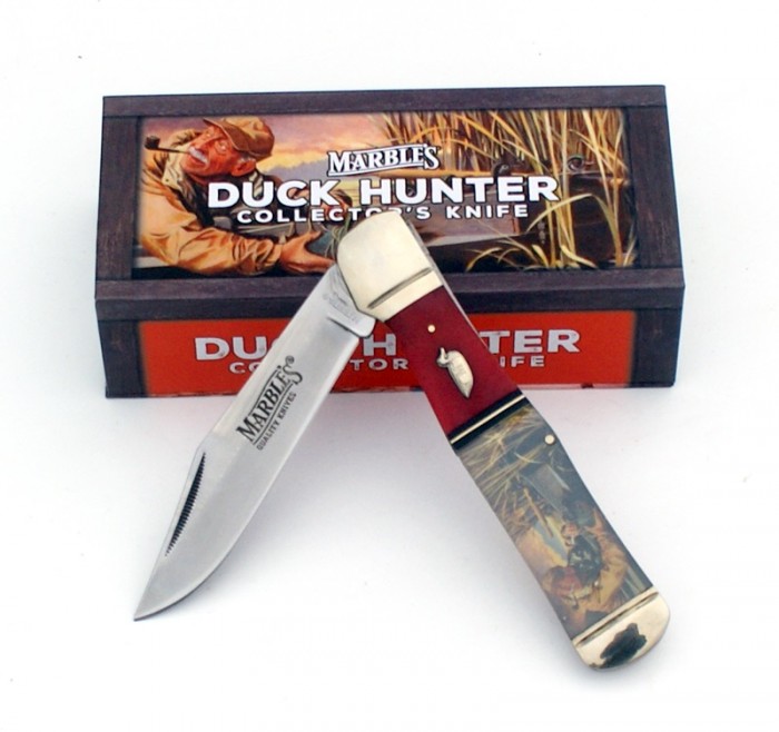 MR584 Marbles Wood Duck Decoy Folder Pocket Knife